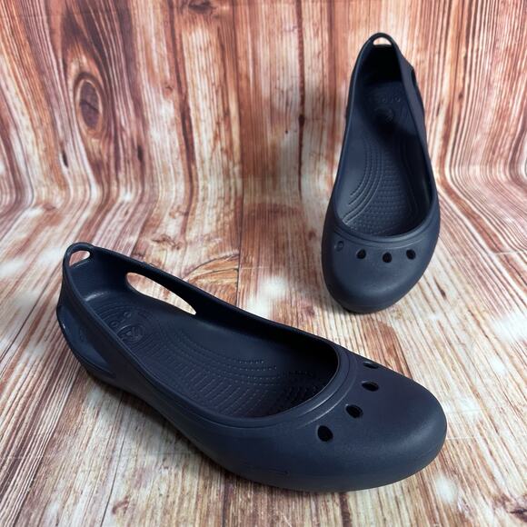 Crocs KADEE Womens Size 11 Blue Slingback Sandals Shoes Ballet Flats Loafers - Picture 1 of 10